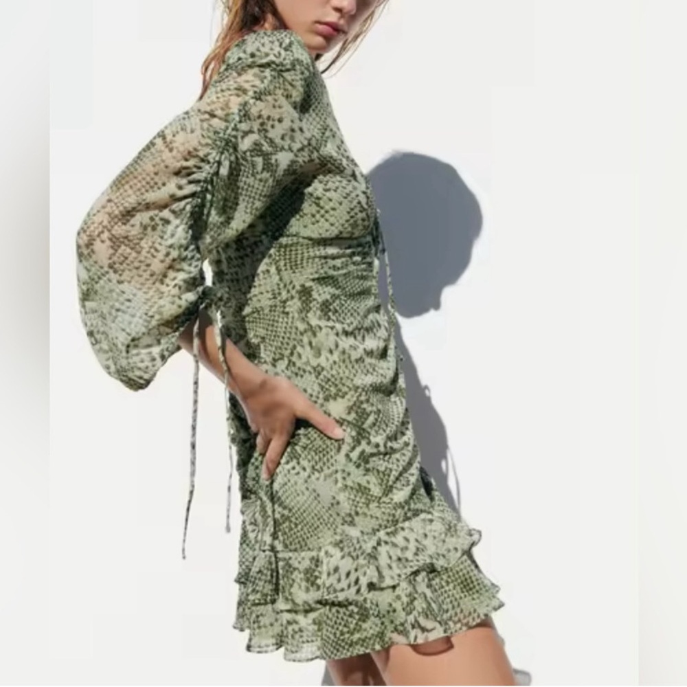ZARA RUCHED MINI DRESS - Picture 3 of 5